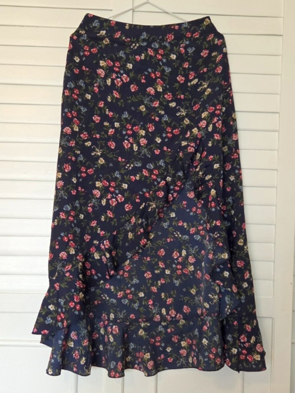 Ditsy Floral Print Ruffle Trim Skirt